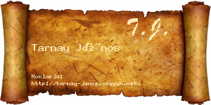 Tarnay János névjegykártya