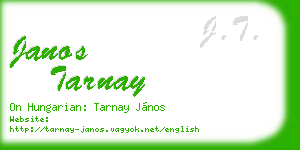 janos tarnay business card